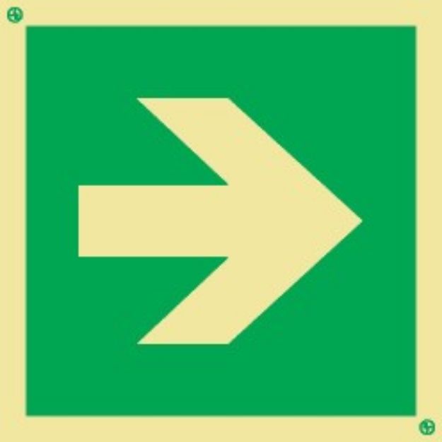 Safe condition directional arrow sign 